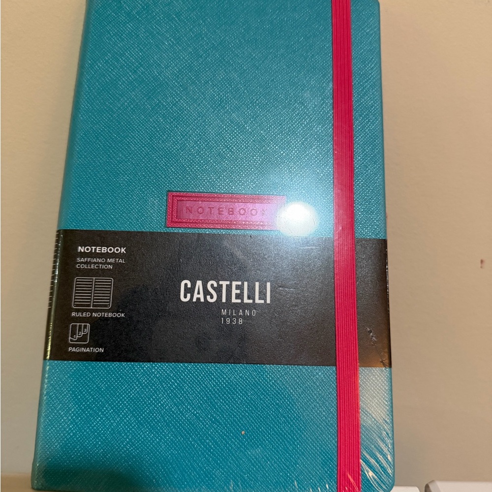 Castelli Teal Notebook with Pink Accent